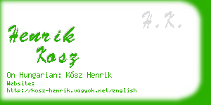 henrik kosz business card